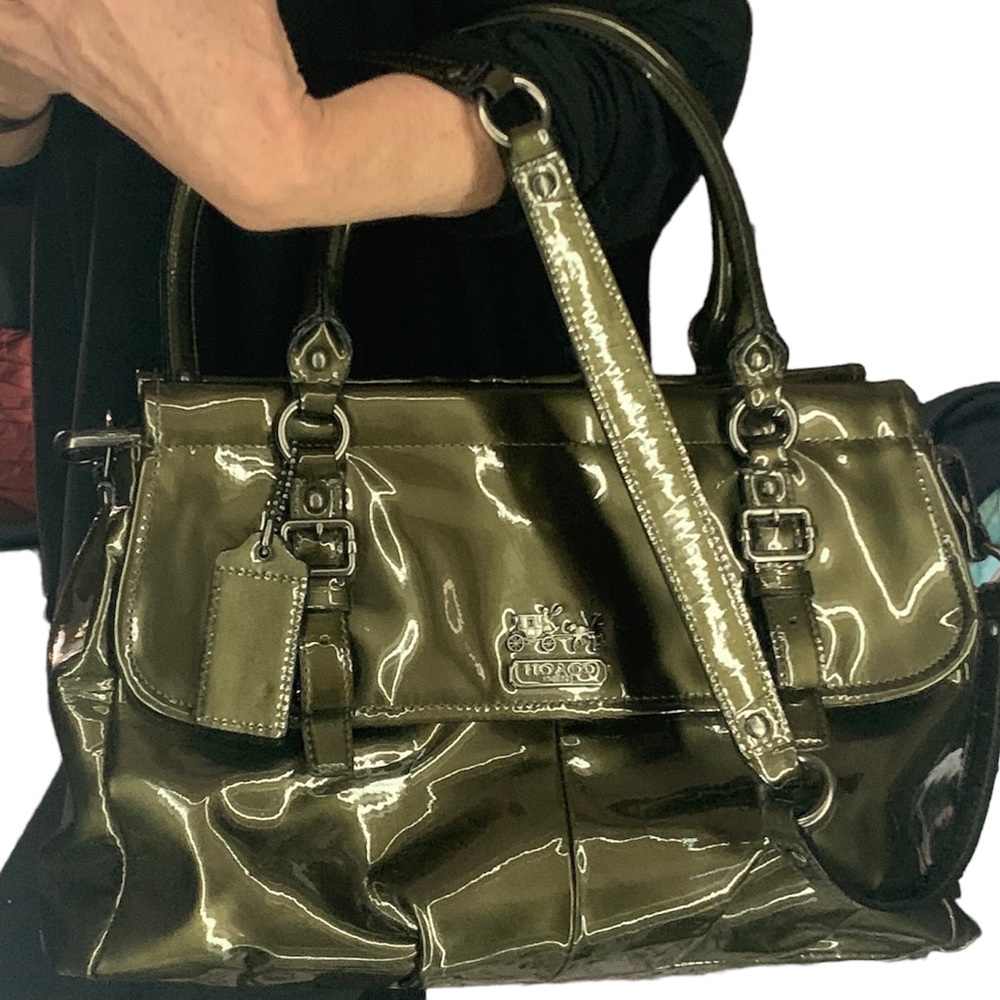 Limited edition Coach patent leather bag with serial number. Excellent condition